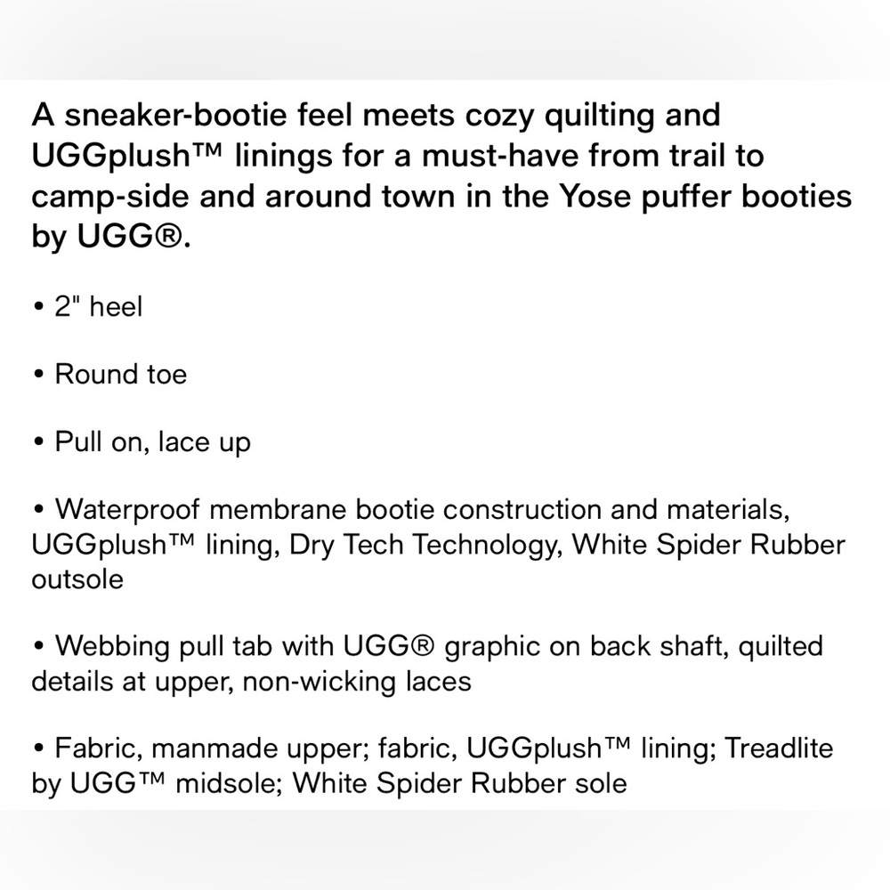 NIB UGG® 1143844 Women's Yose Puffer Lace-Up
Booties - Picture 8 of 8